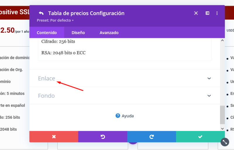 enlace tabla