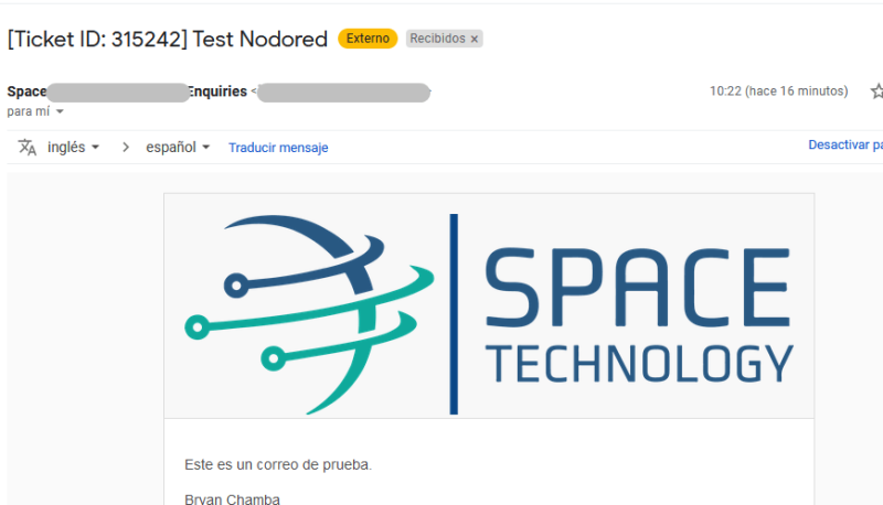 test de envio